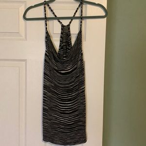 Cowl neck racerback tank top